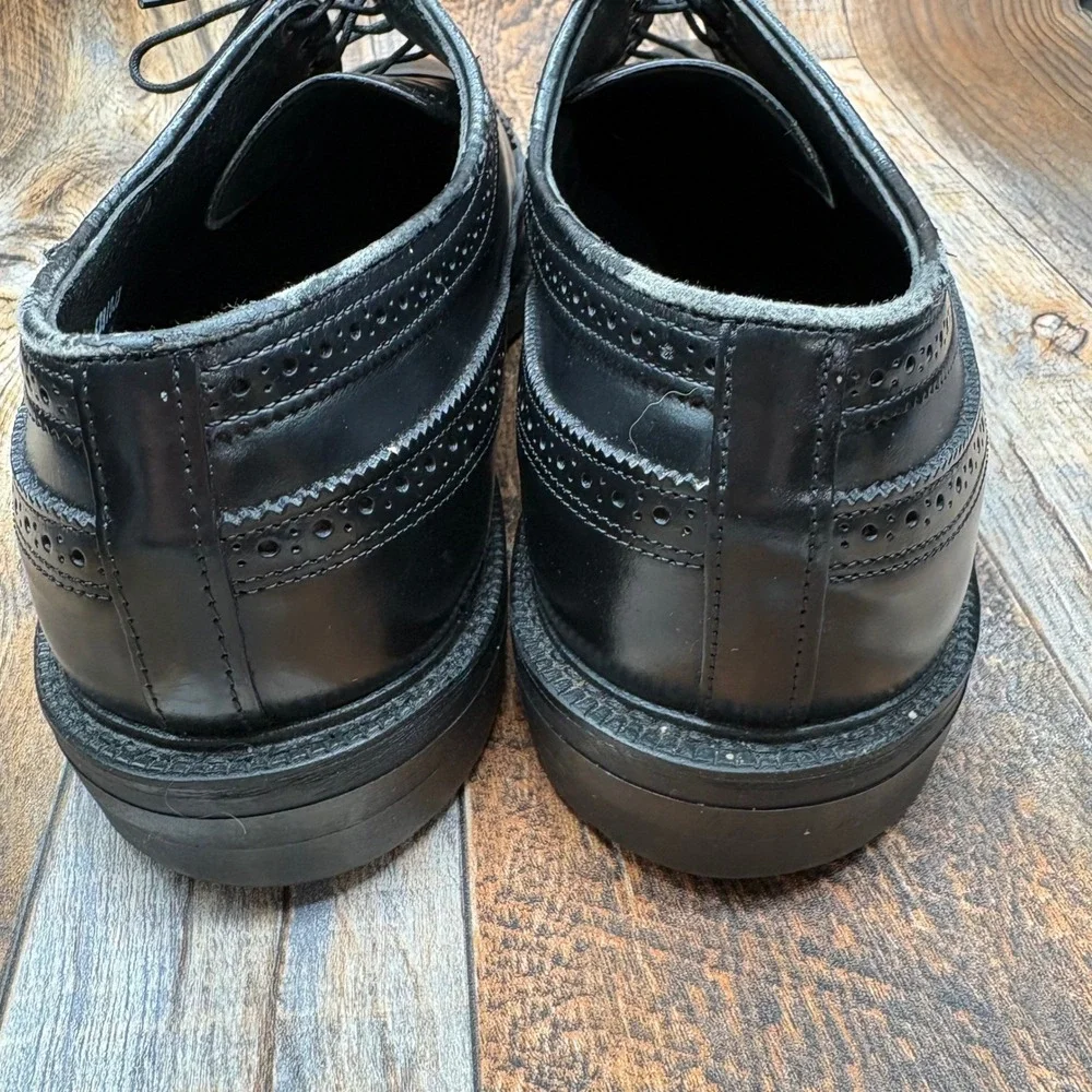 Stuart McGuire Black Leather Wingtip Longwing Blucher Shoes 11.5 EEE USA 61828